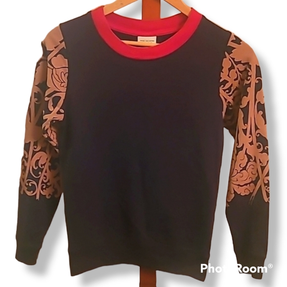 Dries Van Noten Balck Red Long Sleeve Top - Picture 1 of 7